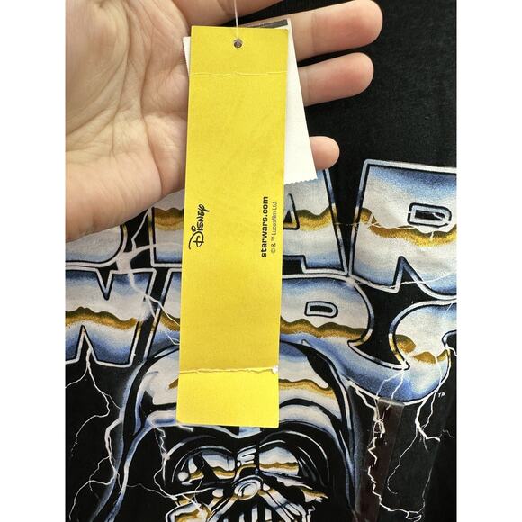 Star Wars Disney Mens Shirt Medium Blak Graphic Short Sleeve NWTs Darth Vader - Picture 6 of 13